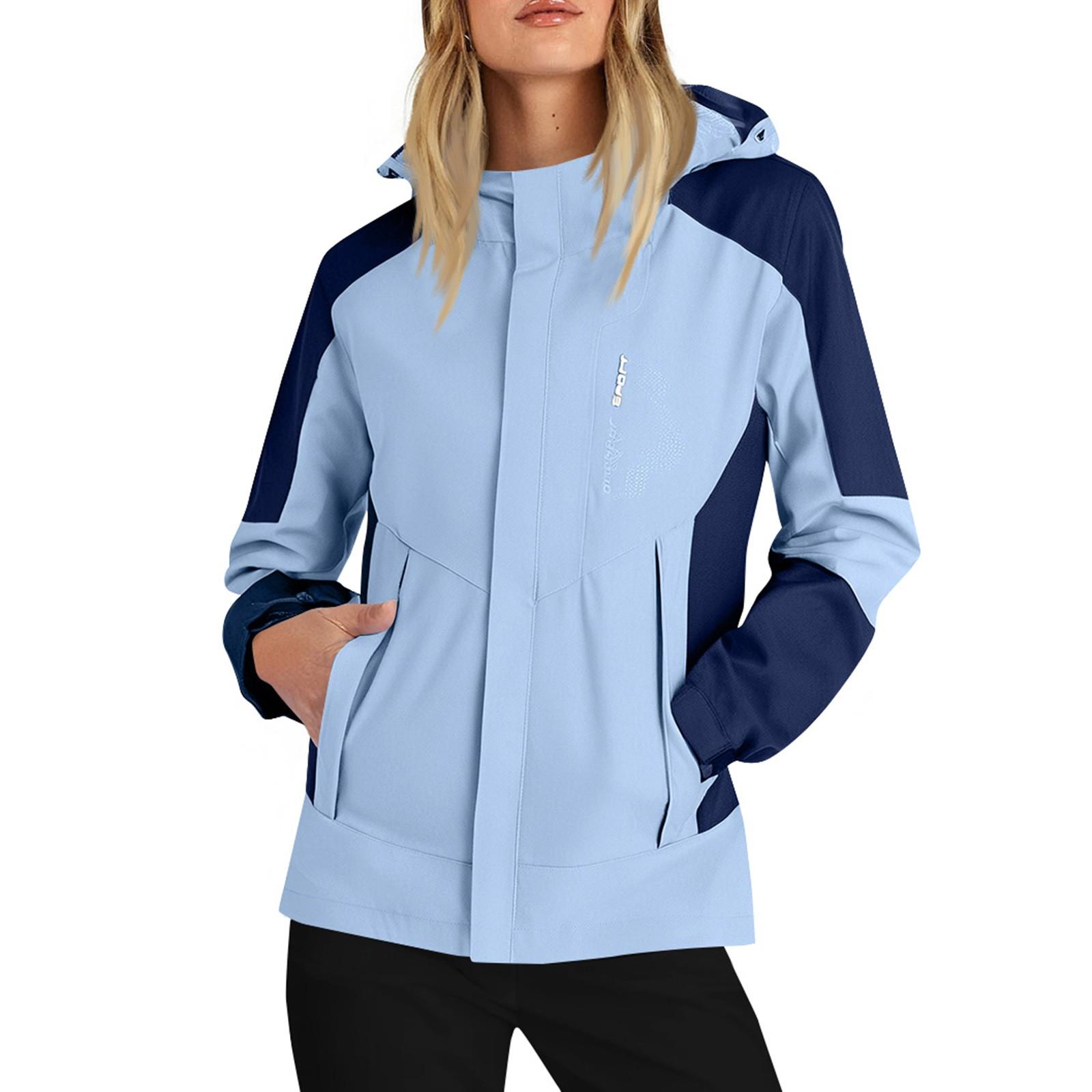 

Женская однотонная полосатая дождевик на открытом воздухе плюс водонепроницаемый плащ с капюшоном ветрозащитный XXL