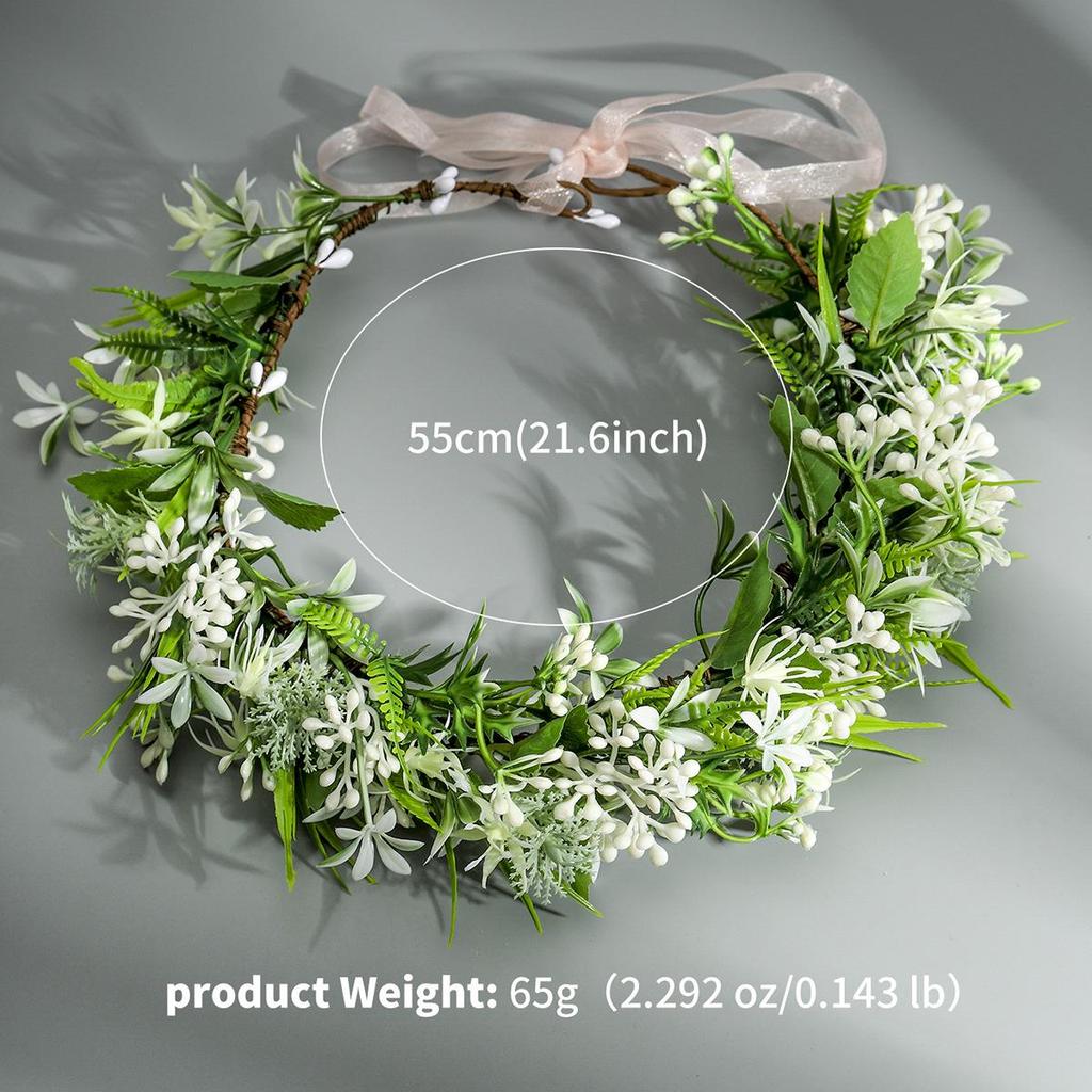 Floral Fabric Wreath Headband for Bridal & Beach Photography