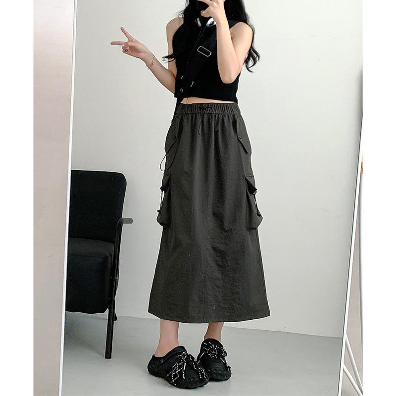

Women s Retro High-Waisted A-Line Gray Workwear Dress (Spring/Autumn 2025) M
