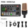 F998 Rechargeable Sound Card & Condenser Microphone Set for Outdoor Live Performance