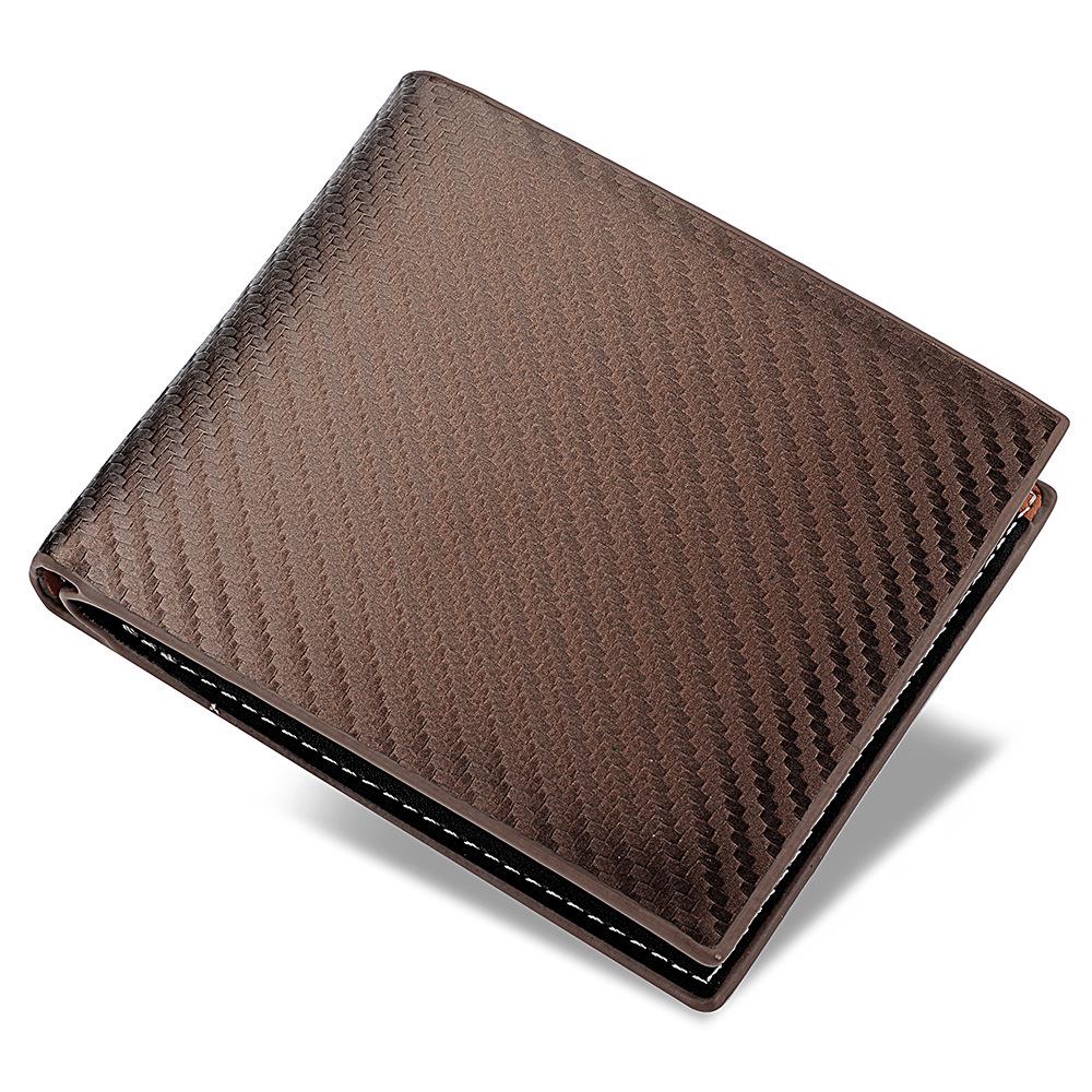 Men's Carbon Fiber Zipper Card Holder - European & American Style Horizontal Wallet