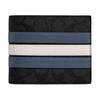 Гаманець 3 в 1 12 Класичний Монограма Смугастий Деталі Штучна Шкіра та Розділена Шкіра Коров'ячої Шкіри Гаманець Чоловічий Гаманець Вугільно-Сірий Денім-Синій CW385-WTC