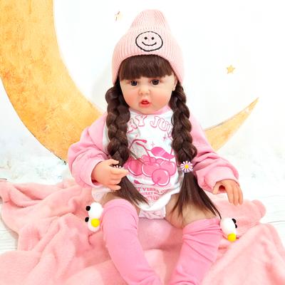 Muñeca Reborn realista de silicona suave, 60cm para niña, princesa de vinilo, bebé con cuerpo de tela, regalo de cumpleaños, vestir