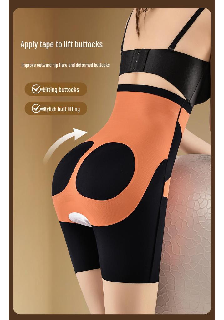 Seamless Tummy Control Body Sculpting Pants with Waist Cincher and Silk Crotch.
