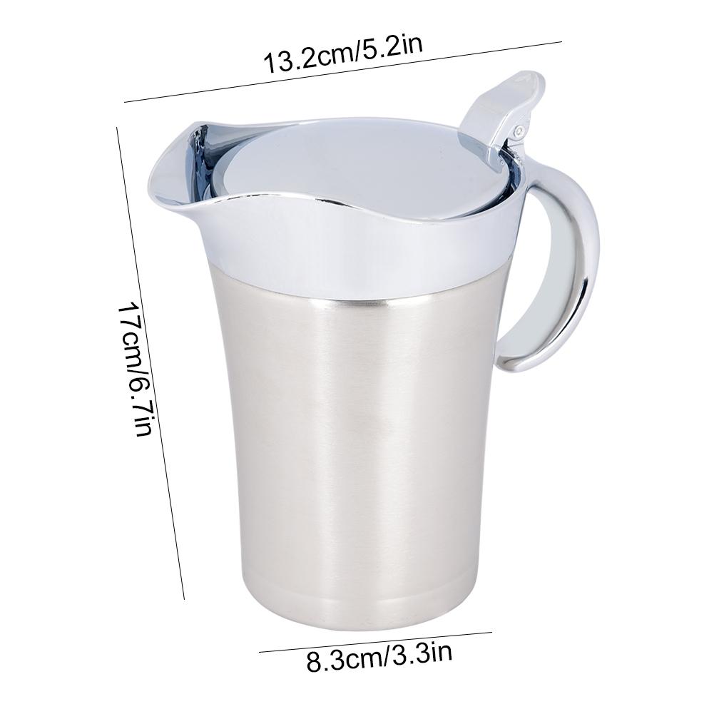 450ml 750ml Sauce Gravy Pot 304 Stainless Steel Thermal Insulated Double Wall Sauce Boat Pot Serving Jug Home Kitchen Supplies