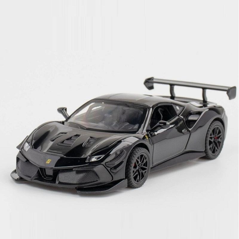 

Ferrari 488 Supercar Simulation Diecast & Toy Vehicles Звуки и Свет Pull Back Car 1:32 Подарки из сплава для детей