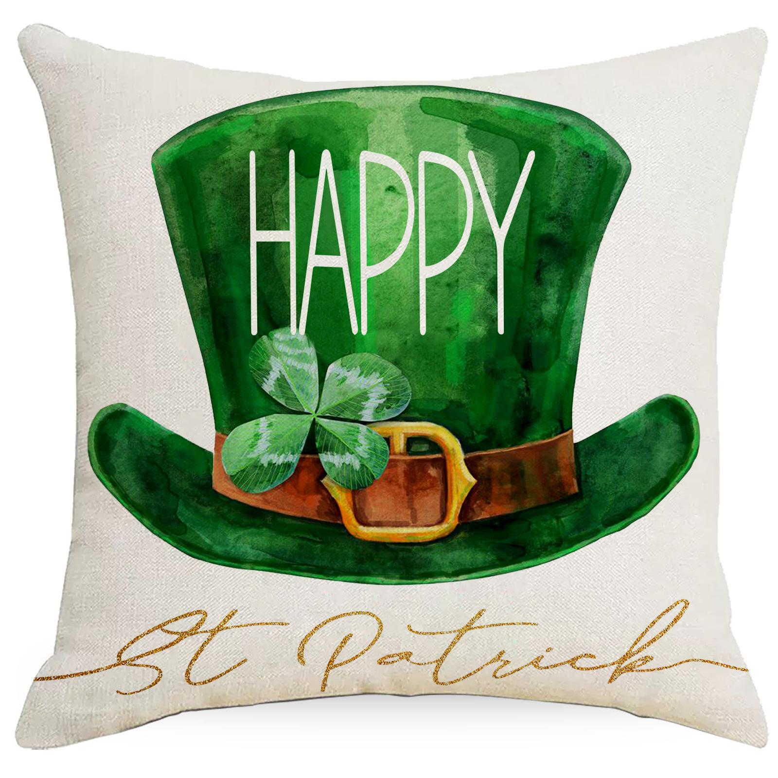 

улица. Наволочка на День святого Патрика Зеленая с принтом четырехлистного клевера Чехол на подушку для дивана Домашняя подушка 45 * 45Cm without pillow core