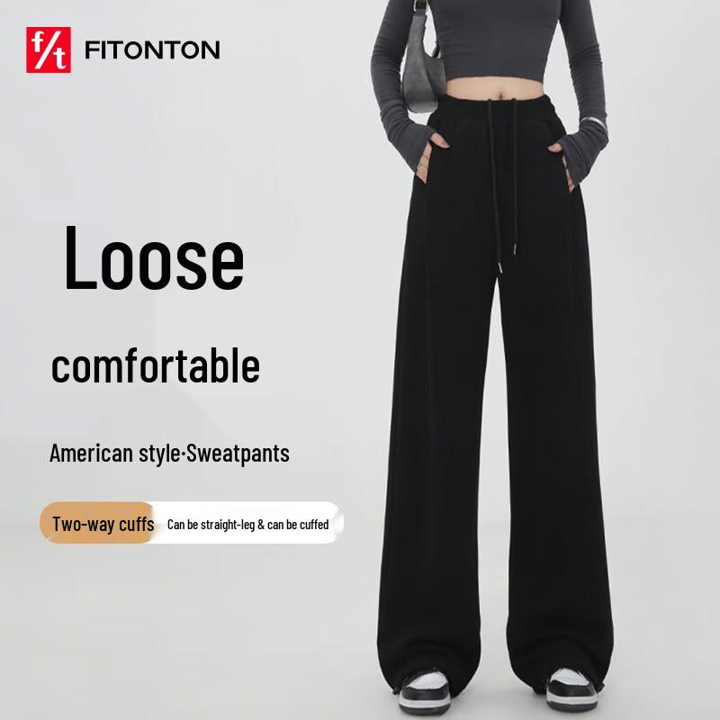 

FitonTon Women s Loose Fit Straight Leg Sweatpants M