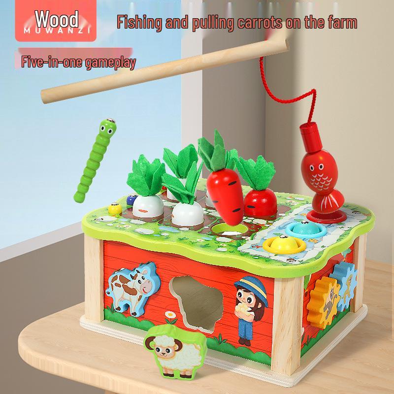 

Wooden Farm & Fishing Educational Toy Set for Kids
