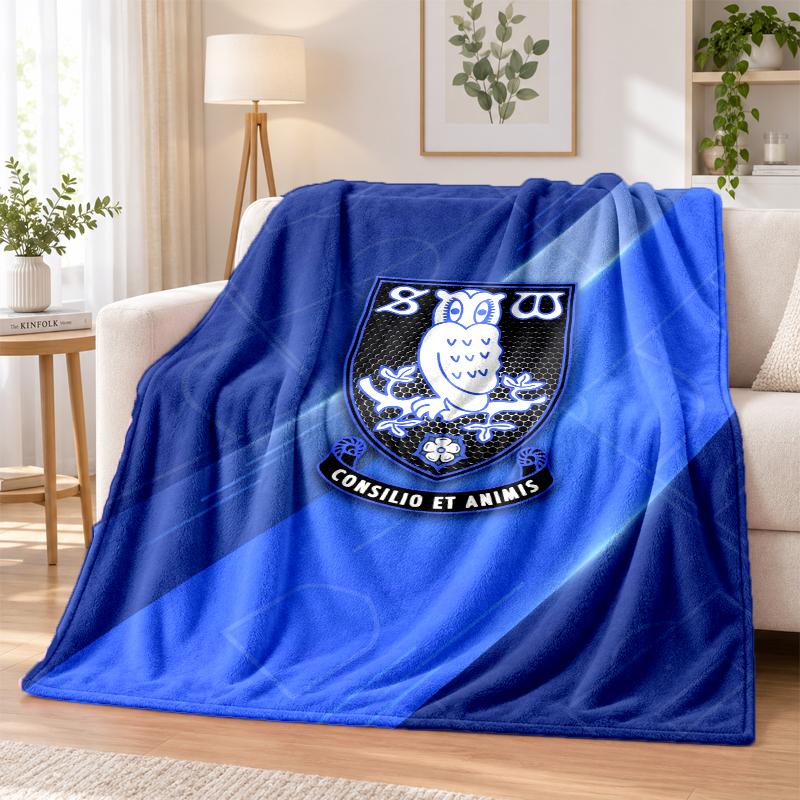 Sheffield Wednesday Printed Flannel Blanket Warm Comfort Bed Throw For Indoor Home Decoration