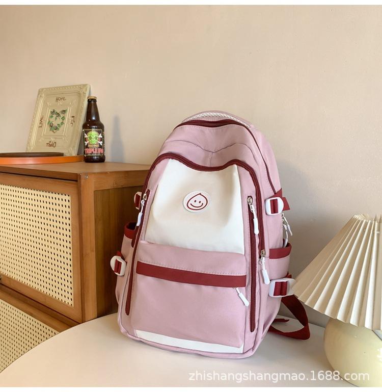 

Модний нейлоновий рюкзак великої місткості, легкий для дівчаток, свіжий і милий рюкзак, відповідний колір, вертикальна блискавка, рюкзак у вигляді краплі води.