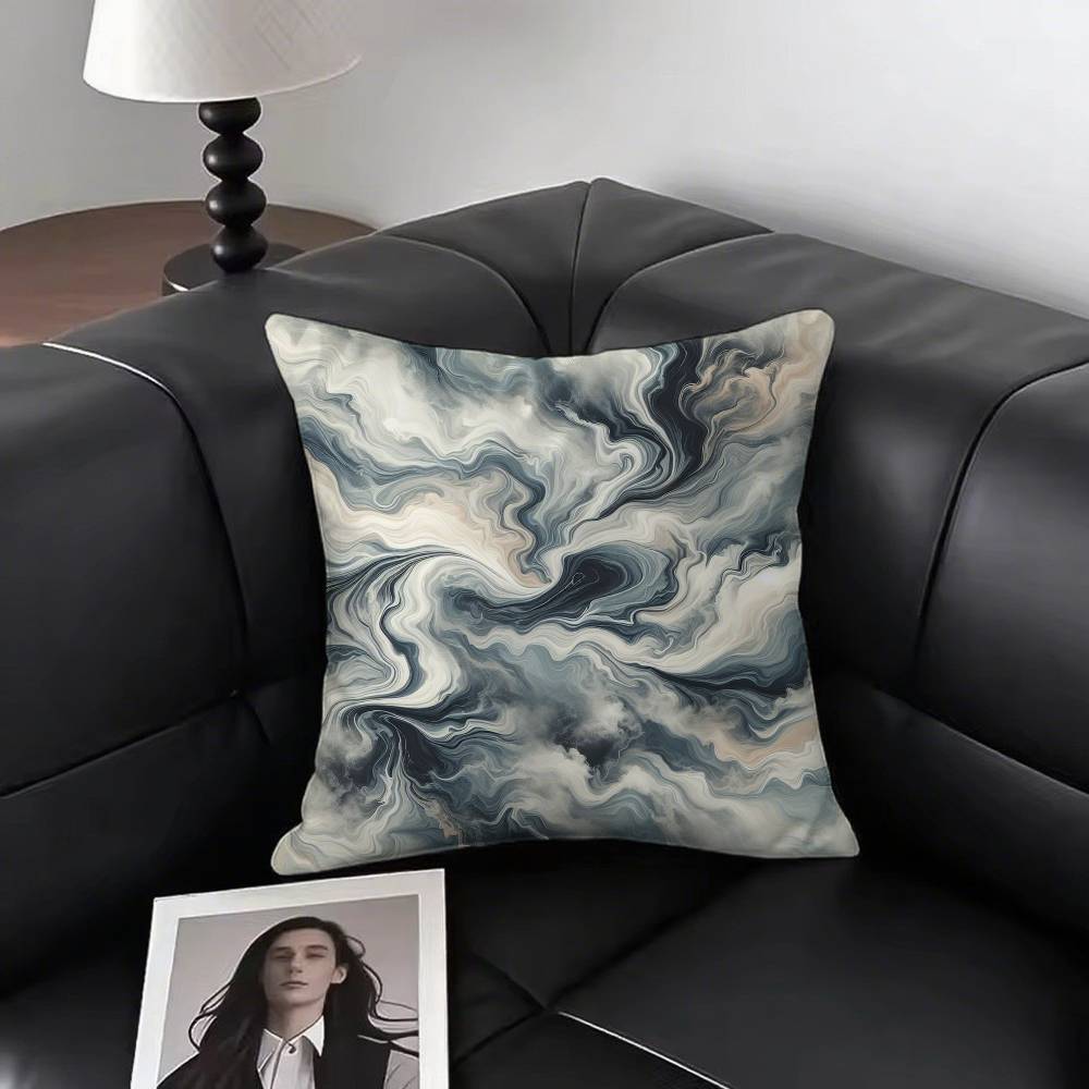 1pc Marble Pattern Pillow Case Fashion Square Pillowcase Bedroom Sofa Room Ins Decoration Leisure