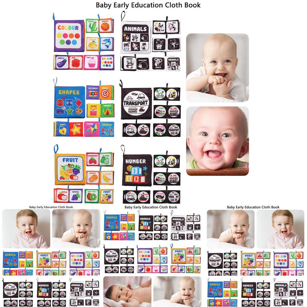 Conjunto de Brinquedos de Livro de Pano Lavável Durável para Crianças Para Aprendizagem Precoce e Brincadeira Interativa Resistente a Rasgos e Produz Som