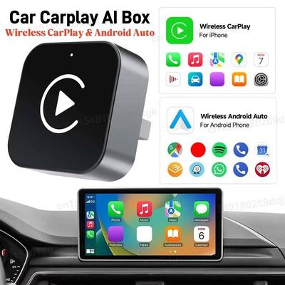 2 IN 1 Wireless Carplay Android Auto Adapter Wired To Wireless Carplay Adapter for iPhone Wireless Control Plug & Play Carplay