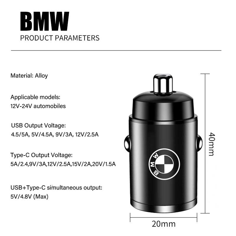 Car 100W Charger USB Type-C Fast Charging Power Adapter For BMW i3 i4 E46 E90 E60 F30 F10 X1 X2 X3 X5 X4 X6 X7 G30 G20 G32 G11