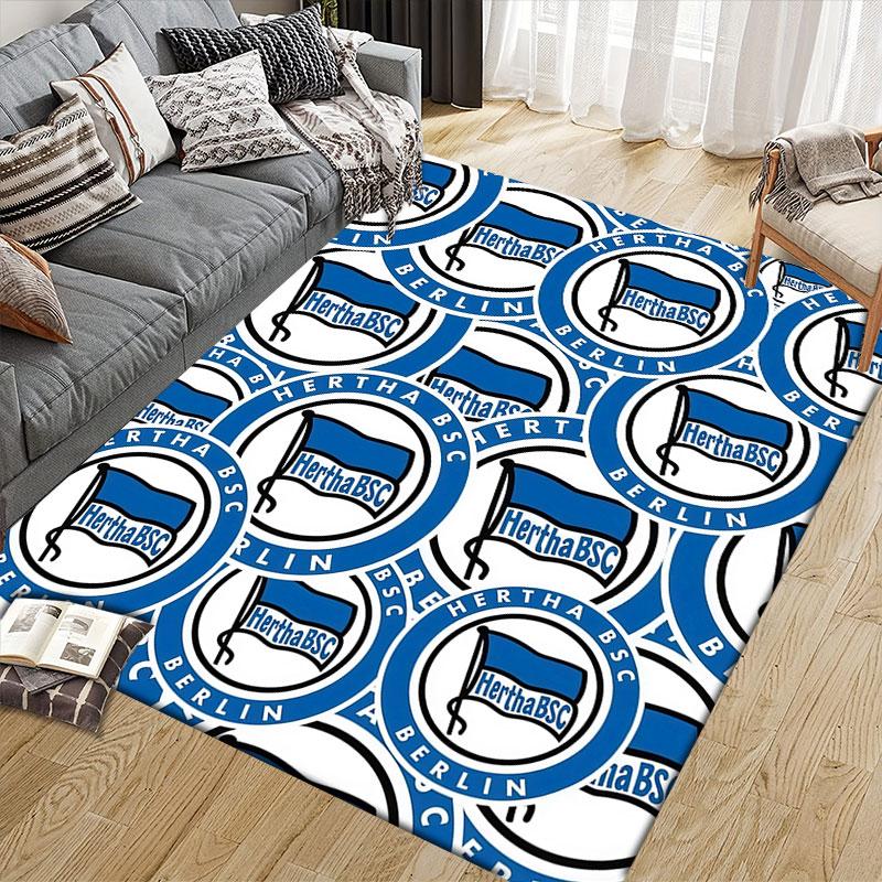 Hertha Flannel Printed Carpet, Home Sofa Decoration for Living Room & Bedroom, Non‑Slip Play Flannel Floor Mat for Game Room