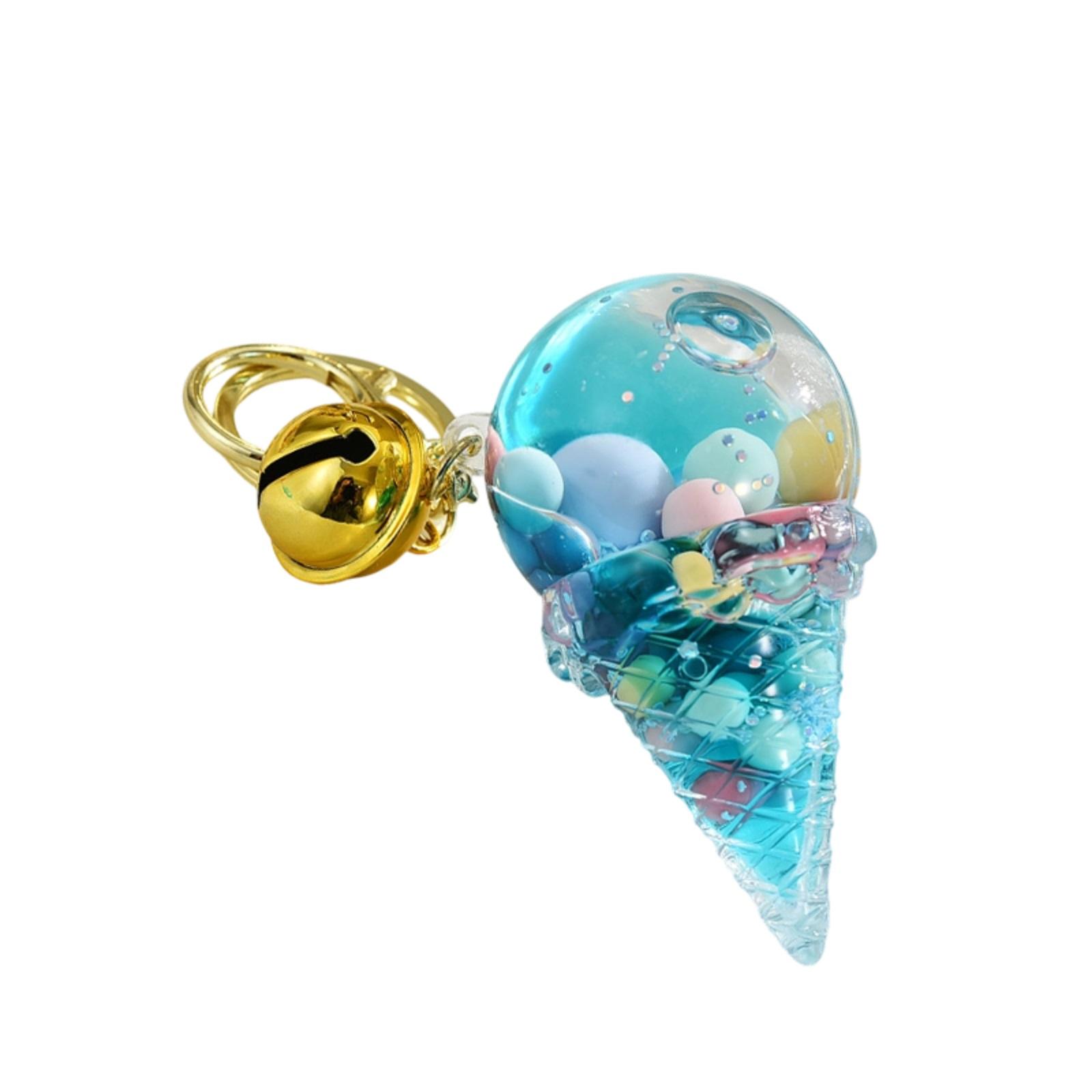 

30ml Acrylic Glow-in-the-dark Keychain - Ice Cream Candy Shaker Cup, Contains Liquid And Glitter, Couple Bag Charm/pendant One Size синий