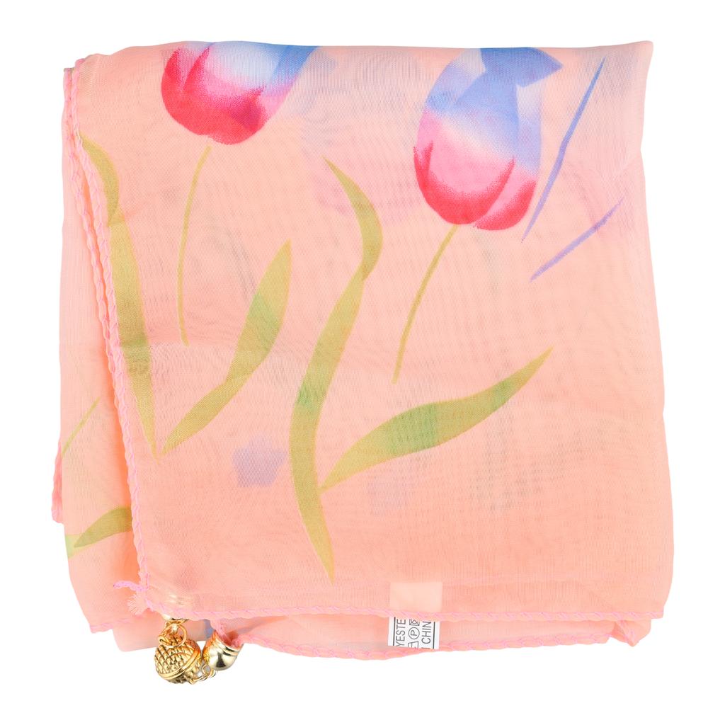 Women Magnetic Buckle Necklace Pendant Summer Spring Printed Necklace Accessories Chiffon Silk Scarf Mother's Day Gifts Fashion