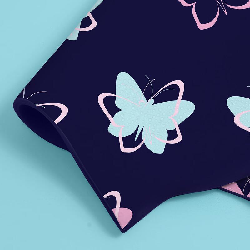 Xtep Butterfly Print Silicone Swim Cap