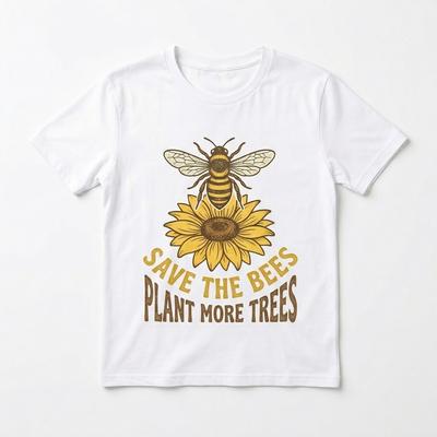 Sauvez les Abeilles Plantez Plus d'Arbres T-shirt Tournesol Jour de la Terre Cadeau Écologique