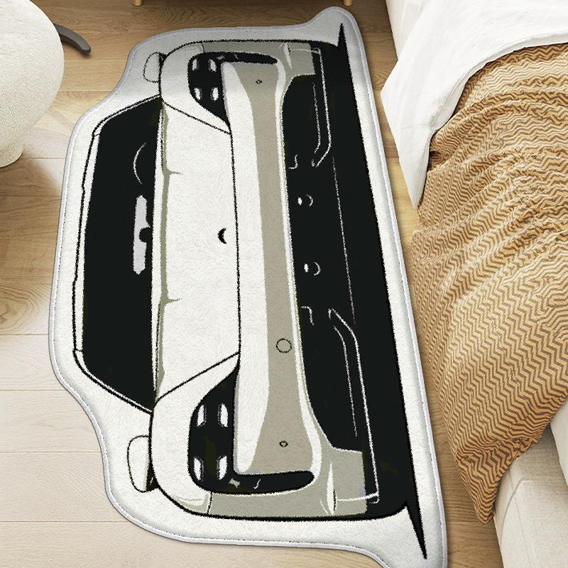 Flanellen Tapijt Kinderkamer Slaapkamer Nachtkastje Tapijt Raceauto Duurzaam En Makkelijk Schoon Te Maken Onregelmatig Vloerkleed Huis Decoratie 40X120CM(1.3X3.9FT