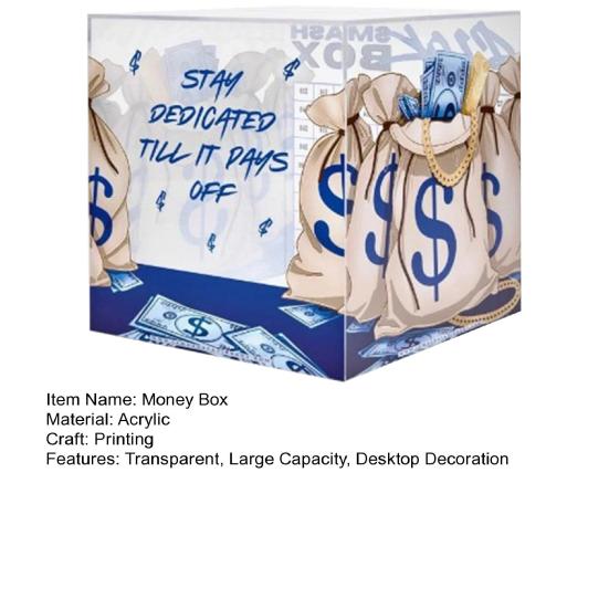 Transparent Acrylic Money Box Large Capacity 10K Piggy Bank Coin Cash Container Kids Adults Money Saving Case Storage Jar Decoration