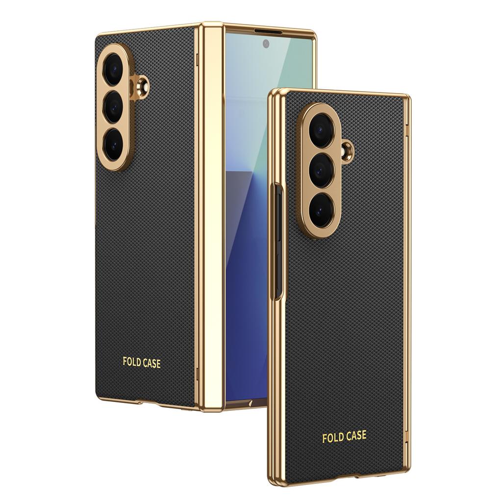 Für Samsung Galaxy Z Fold 7 6 5 4 3 Hülle Luxus Leder Haut Beschichtung Schutz Rückseite Hülle für Samsung Z Fold7 Handyhülle