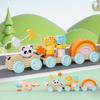 Animal Three-section Pull Train Early Childhood Education Stacking Game Ring Column Matching Hand-eye Coordination Educational Toy