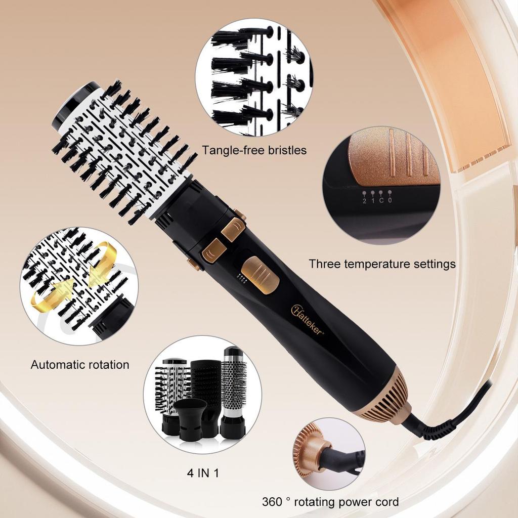 Cross-border Multi-functional Electric Hair Styler: Hot Air Dryer, Curl, Straighten & Blow Comb Set