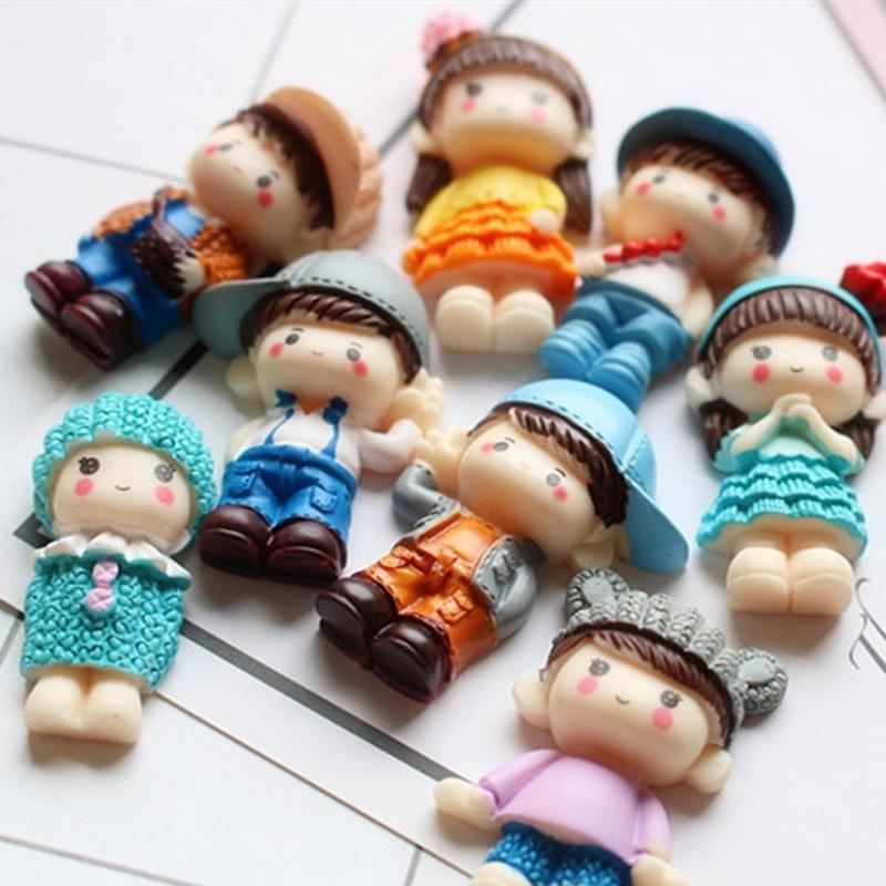 1PC Cute Cartoon Resin Boy Girl Child Cream Mobile Phone Case Laptop DIY Decoration Sticker for Students Phone Accessories