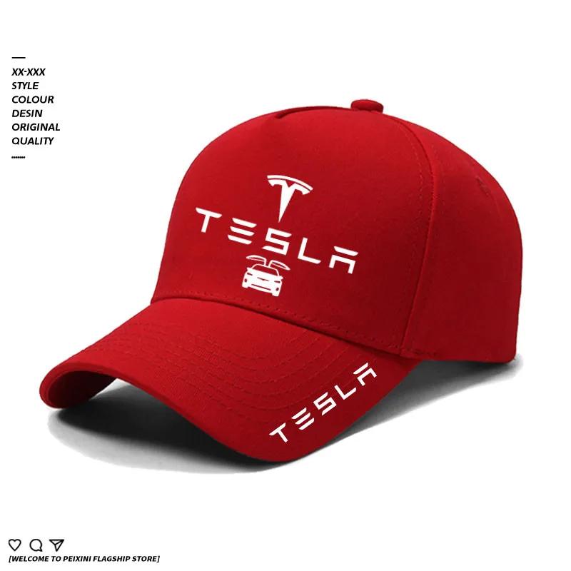 Car Sticker Tesla Four Seasons Casual for Tesla Baseball Caps Embroidery Men Women Racing Snapback Sun Hat Outdoor Sport Running