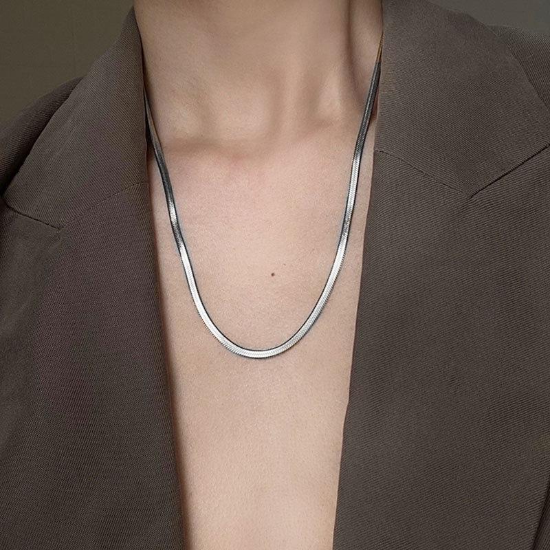 Trendy Double-Layer Snake & Blade Chain Necklace for Women