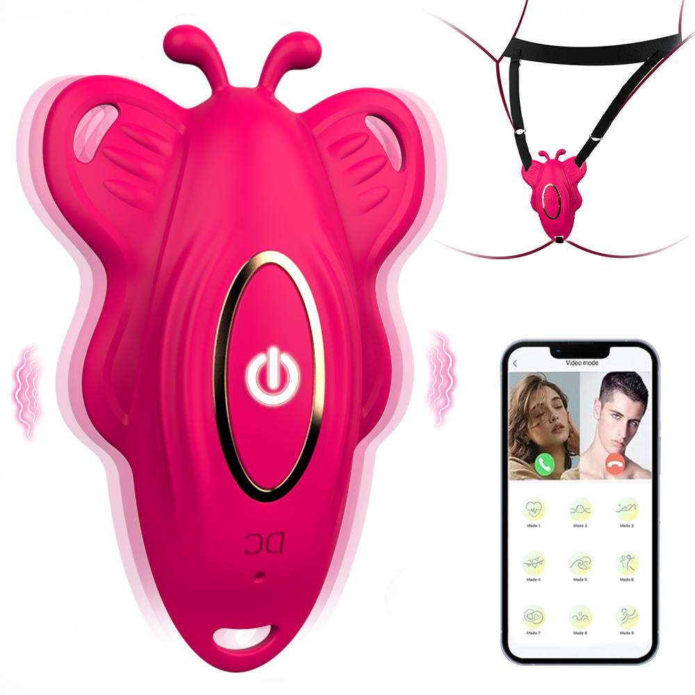 Thong Panty Wearable Vibrator Mini Butterfly Masturbator Clitoral Stimulator 9 Vibration Modes Adult Sex Toys for Couples