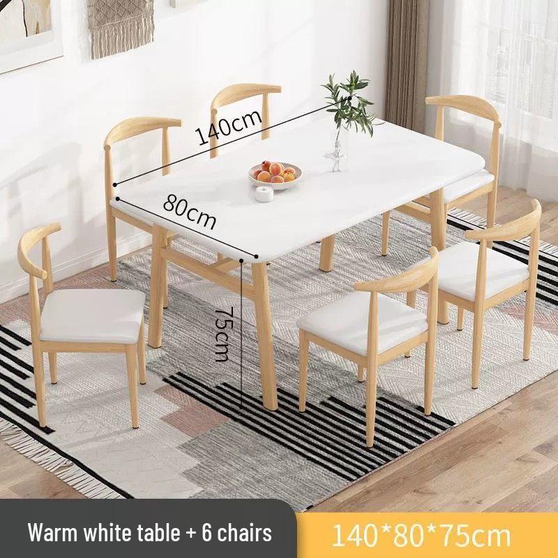 Modern Minimalist Rectangular Dining Table and Chair Set for Small Spaces