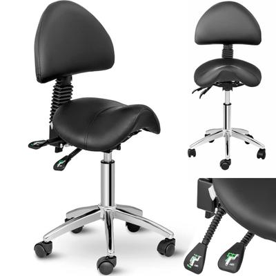 Cosmetic Saddle Chair with Adjustable Swivel Backrest BERLIN Black