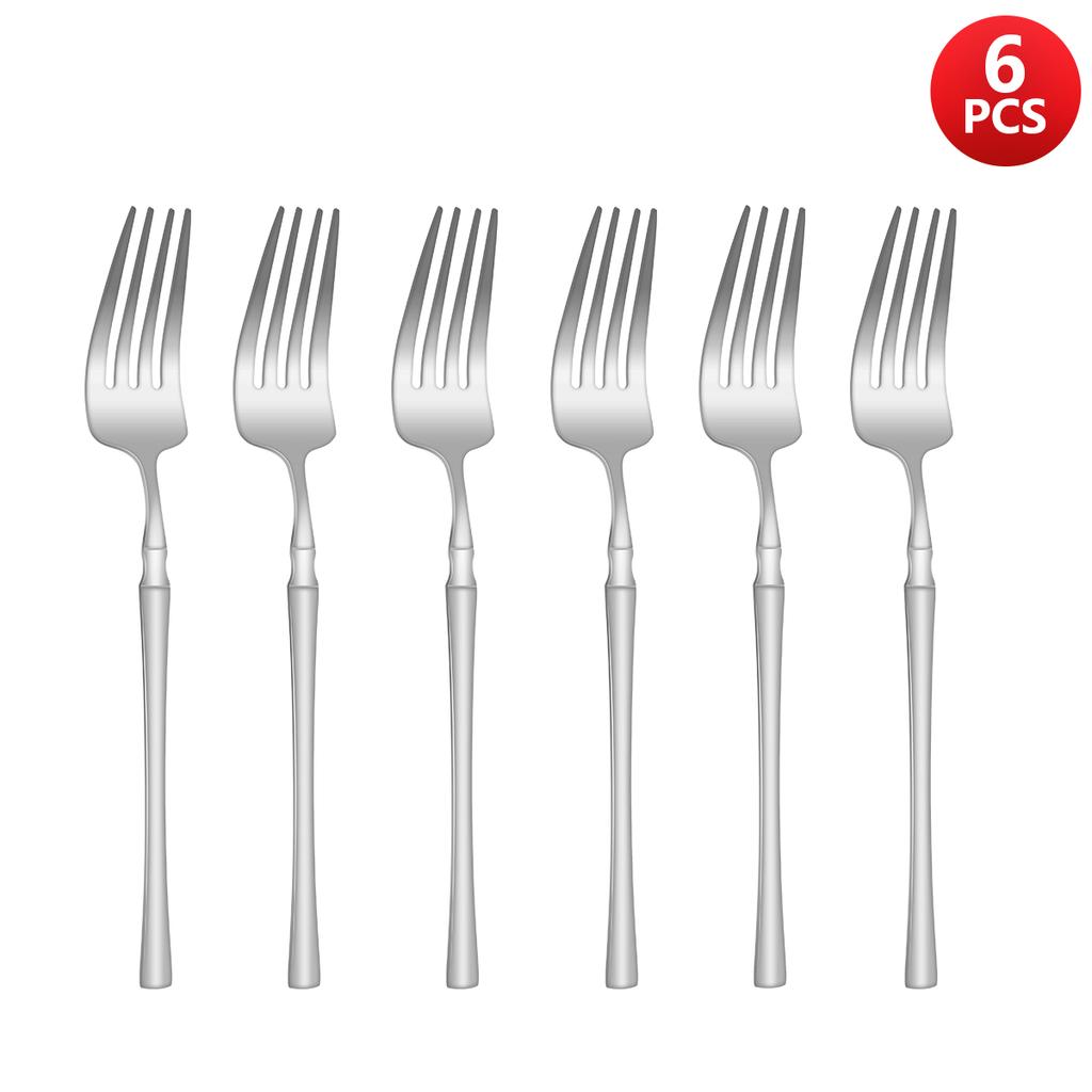 4/6/16/24pcs Stainless Steel Cutlery Small Waist Set Silver Luxury Cutlery Kitchen Items Include a Knife, Fork and Spoon