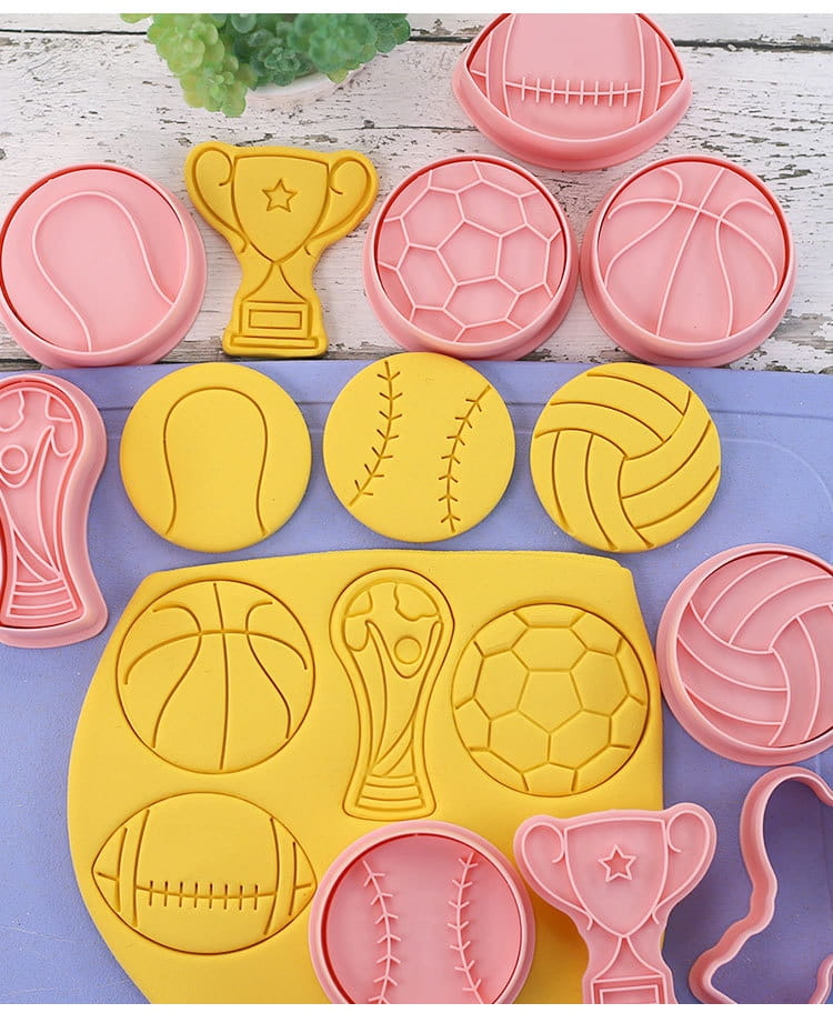 Cookie Cutters with Stamp Football Football 8pcs