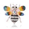 Simple Temperament Alloy Rhinestone Bee Brooch Cartoon Versatile Women'S Sweater Coat Corsage Jewelry Pin