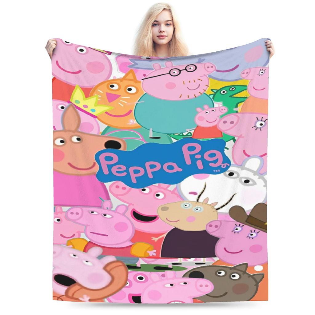 Coperta accogliente Peppapigs Accessori Decorativa per Divano Coperta Plaid Super Morbida Flanella per Divano