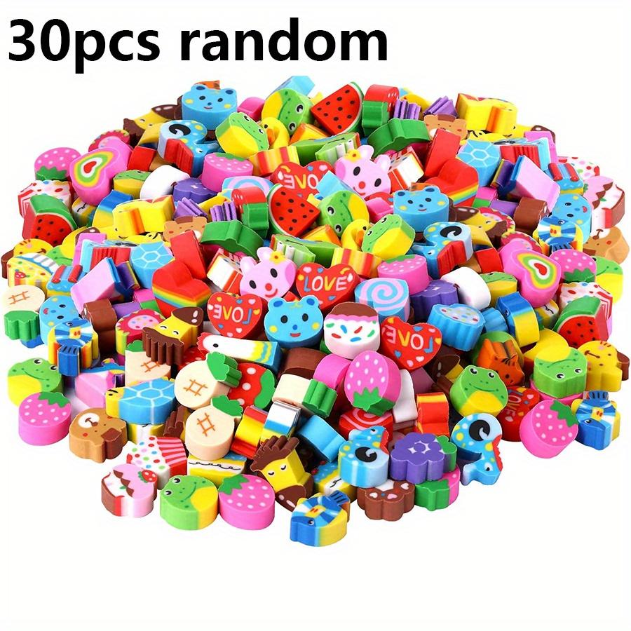 10-100pcs Cute Mini Erasers - Assorted Animal Fruit Etc Designs | Fun Classroom Prizes, Party Favors, School Supplies JXB