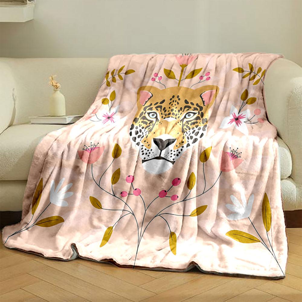 Floral Leopard Bliss print blanket soft and cozy perfect for the living room bed sofa or a nap,gift