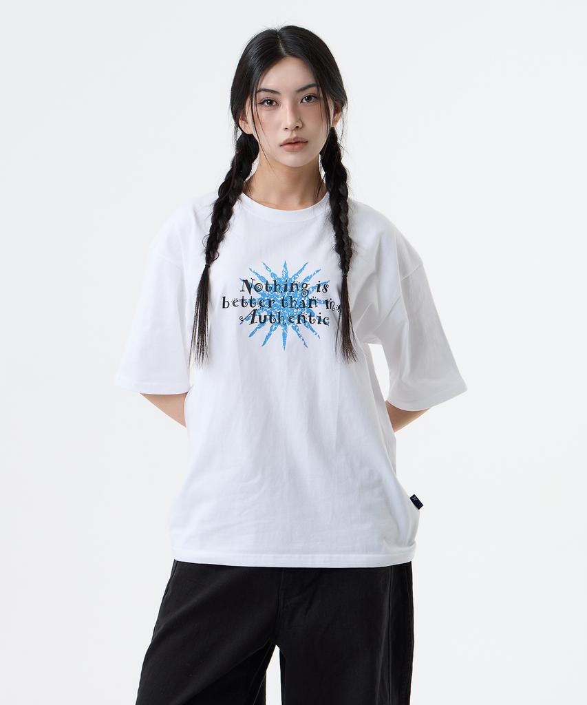 Nasttingijeubeleoldaenmi Sun Lettering Tee_White