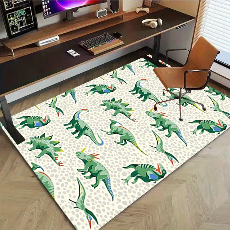 1PC Dinosaur Pattern Non-Slip Floor Carpet Compatible for Office&Living Room&Bedroom&Dining Room - Flat - Weave Machine-S0344