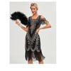1920S Retro Ball Embroidered Fringed Dress Cocktail Party Large Size Sequined Beaded Mesh Dress