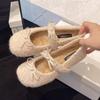 Autumn Warm Plush Mary Jane Shoes Women Sweet Bow Decorate Low Heel Pumps Cozy Soft Sole Non-slip Designer Shoe Zapatos De Mujer