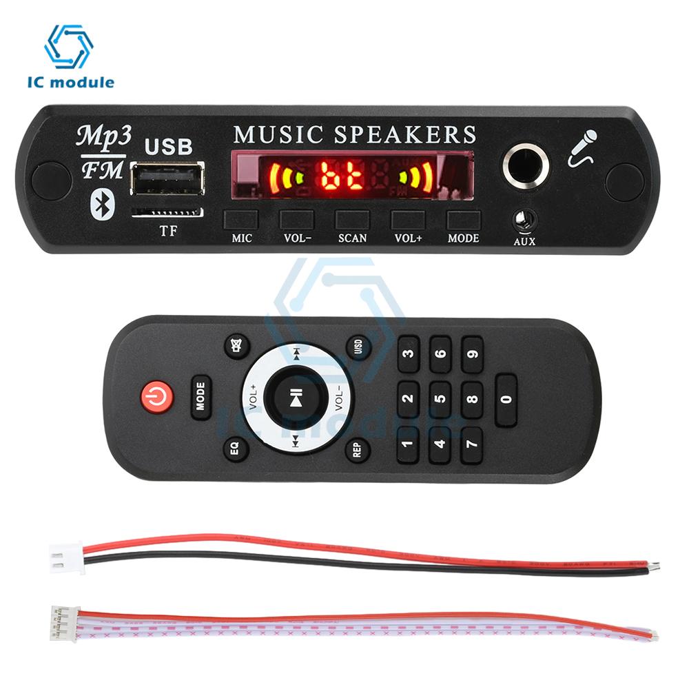 DC 12V MP3 BT Decoding Board Car Audio Decoding Module  USB TF FM Radio Module MP3 Bluetooth Music Player Without Amplifier