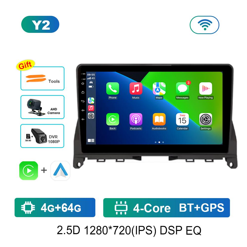 Android OS Car Radio Multimedia Player 9 Inch for Mercedes Benz C Class 3 W204 S204 2006 - 2011 GPS Navi WiFi Carplay IPS Screen