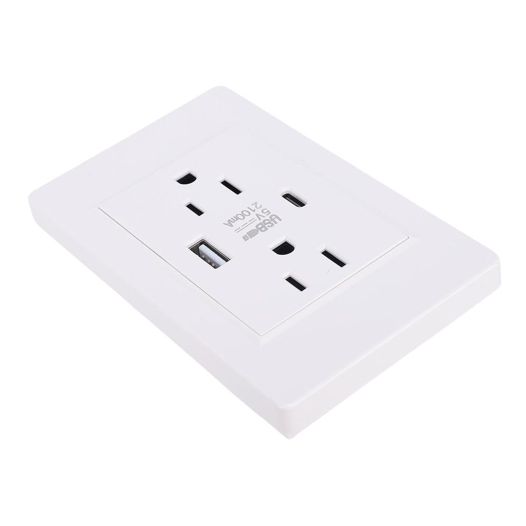 Wall Outlet with USB and Type C Port 15A PC Flame Retardant Electrical Wall Receptacle Outlet for Home