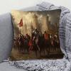1Pc Medieval Knights Pillow Cover, 18X18 Inch, Short Plush Decorative Cushion Case With Zipper Closure, Single-Sided Print, Poly
