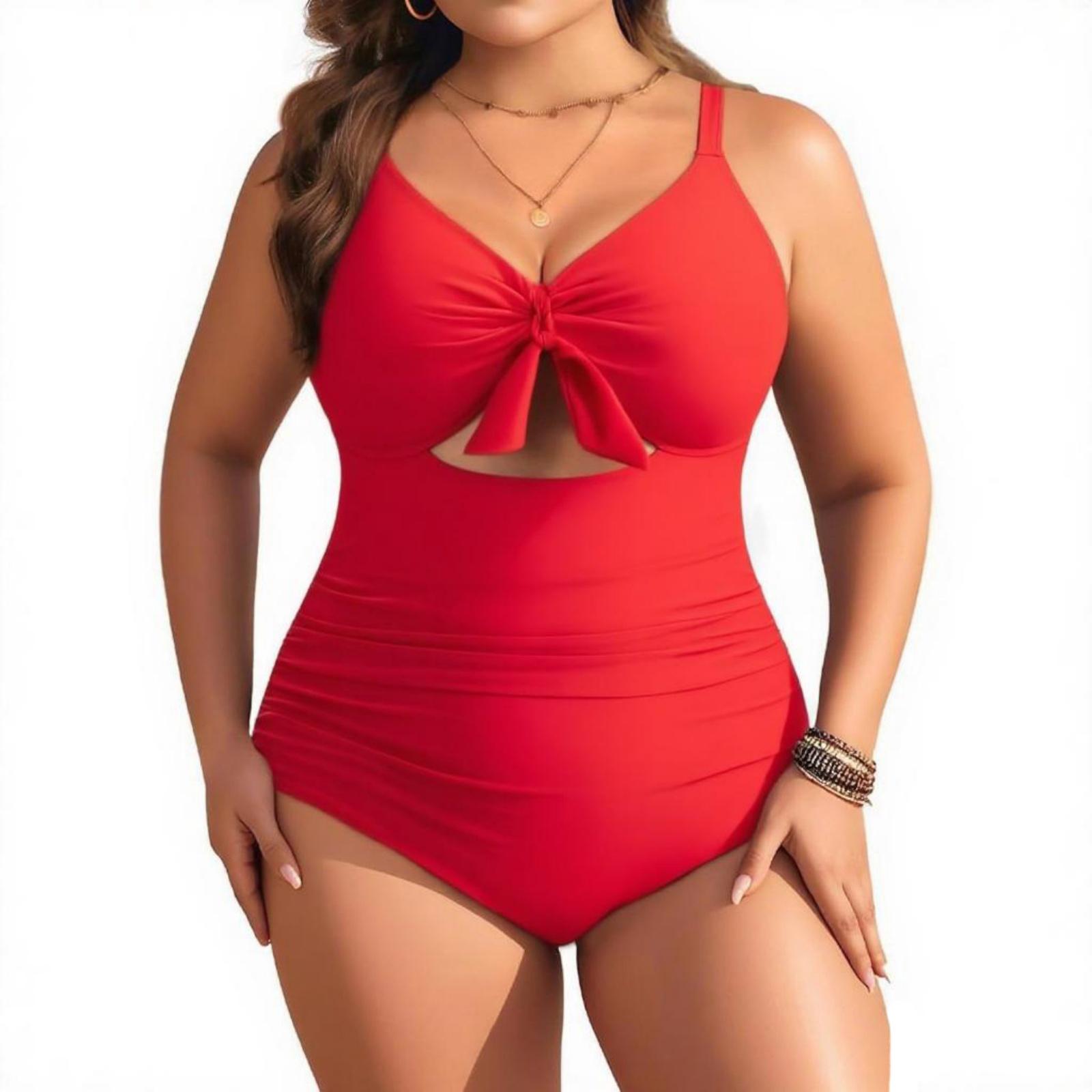 

Women s Casual One-piece Swimming Suit XXXL червоний